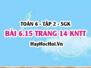Bài 6.15 trang 14 Toán 6 Tập 2 Kết nối tri thức: Biểu diễn...